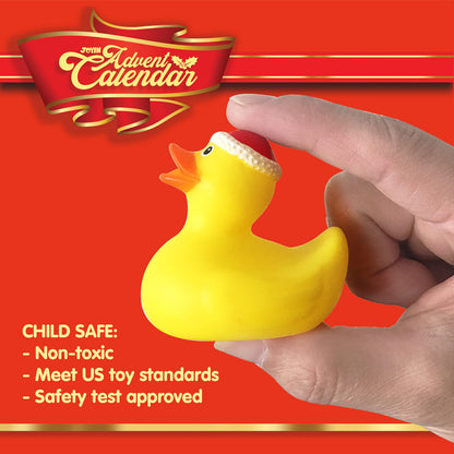 JOYIN 2025 Christmas Advent Calendar Ducks, 24 Days Christmas Countdown Rubber Ducks for Boys Girls Toddlers Kids, Xmas Party Favor Gifts, Rubber Ducky Bath Toys, Kids Xmas Fun Gifts