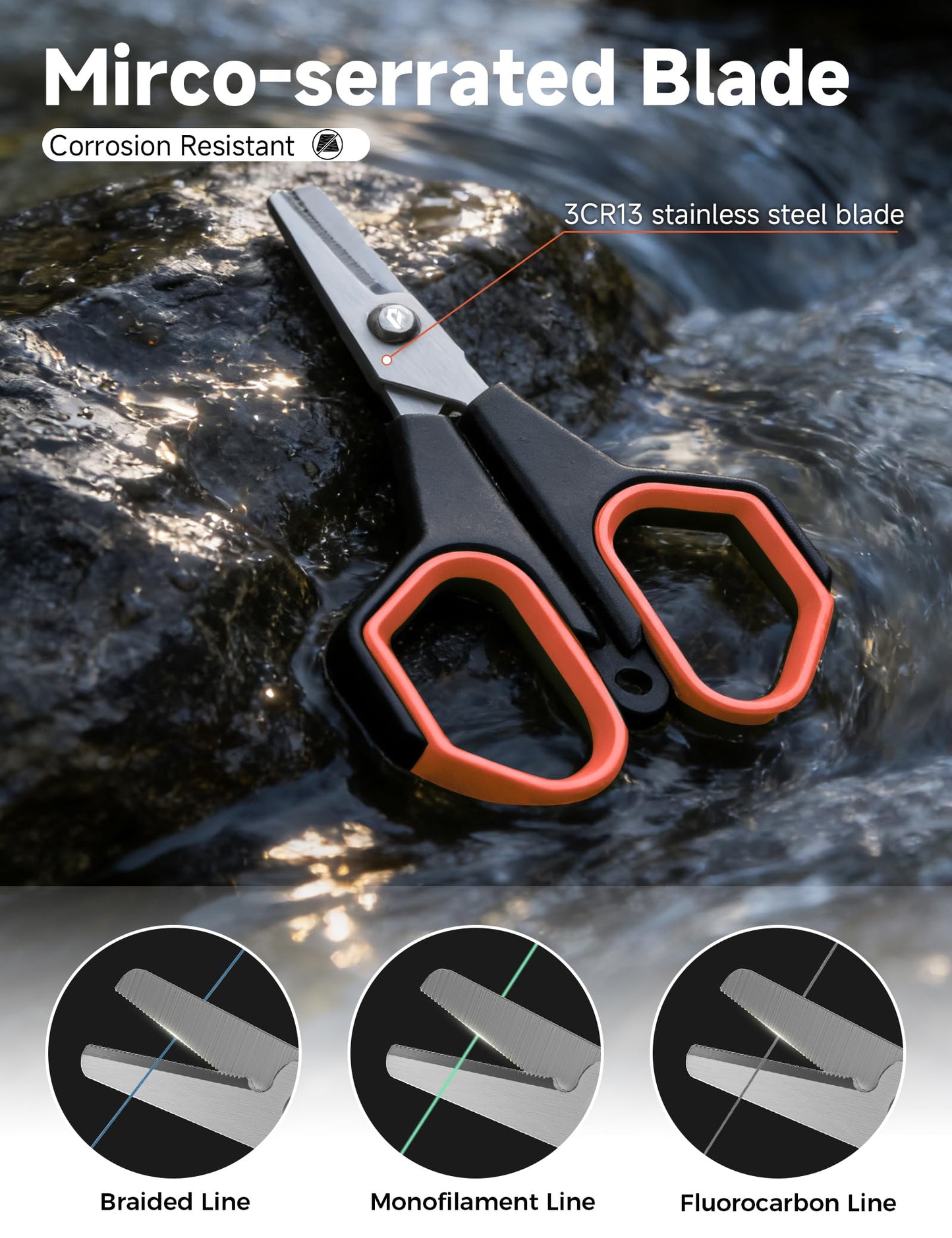 pullther fishing Fishing Tools Kit, 9" Fishing Pliers,3.9" Fishing Scissors, Fishing Line Cutter for Braided Fishing Line,Fishing Gear with Lanyard