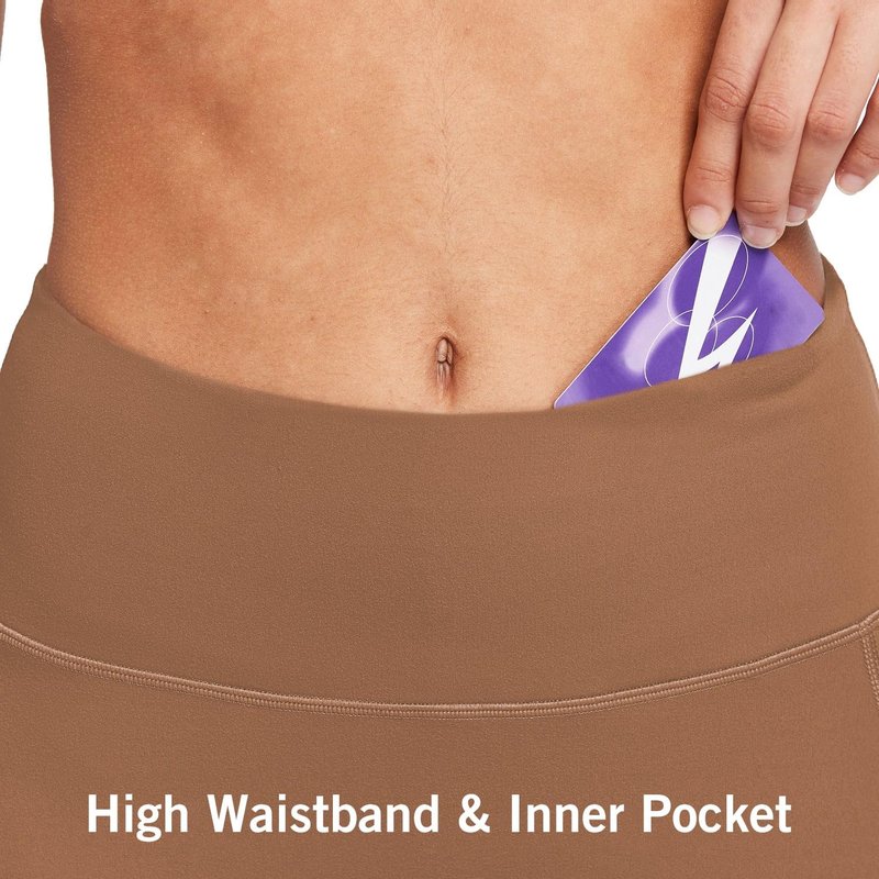 baleaf Biker Shorts Women Yoga Gym Workout Spandex Running Volleyball Tummy Control Compression with Pockets Soft 5" Brown XS