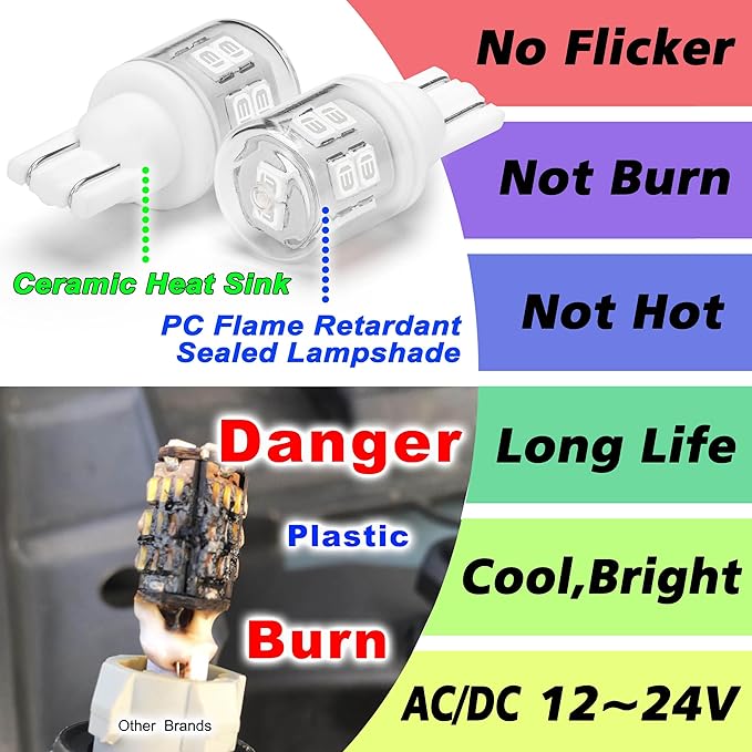 T10 912 921 906 194 LED Courtesy Step Lights Bulbs Ultra Blue Bulbs Replacement for Car RV Camper Interior Dome Map Door Courtesy License Plate Dashboard Lights, AC/DC 12-24 Volt, 2 Pack