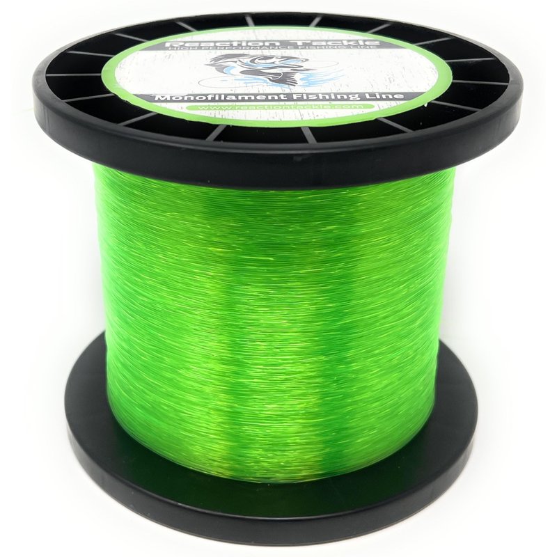 Reaction Tackle Monofilament Fishing Line - Premium Nylon Mono Line, Strong & Abrasion-Resistant, Low Memory for Smooth Long Casts - Freshwater & Saltwater - Hi Vis Green | 150lb (360 Yards)