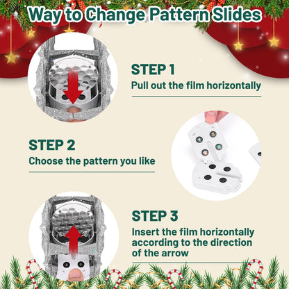 Christmas Tree Topper Lighted with 6 Projection Modes,Christmas Star Tree Topper Built-in LED Rotating Projector Lights 3D Christmas Tree Decorations for Xmas Party Holiday Decor(Silver Snowflake)