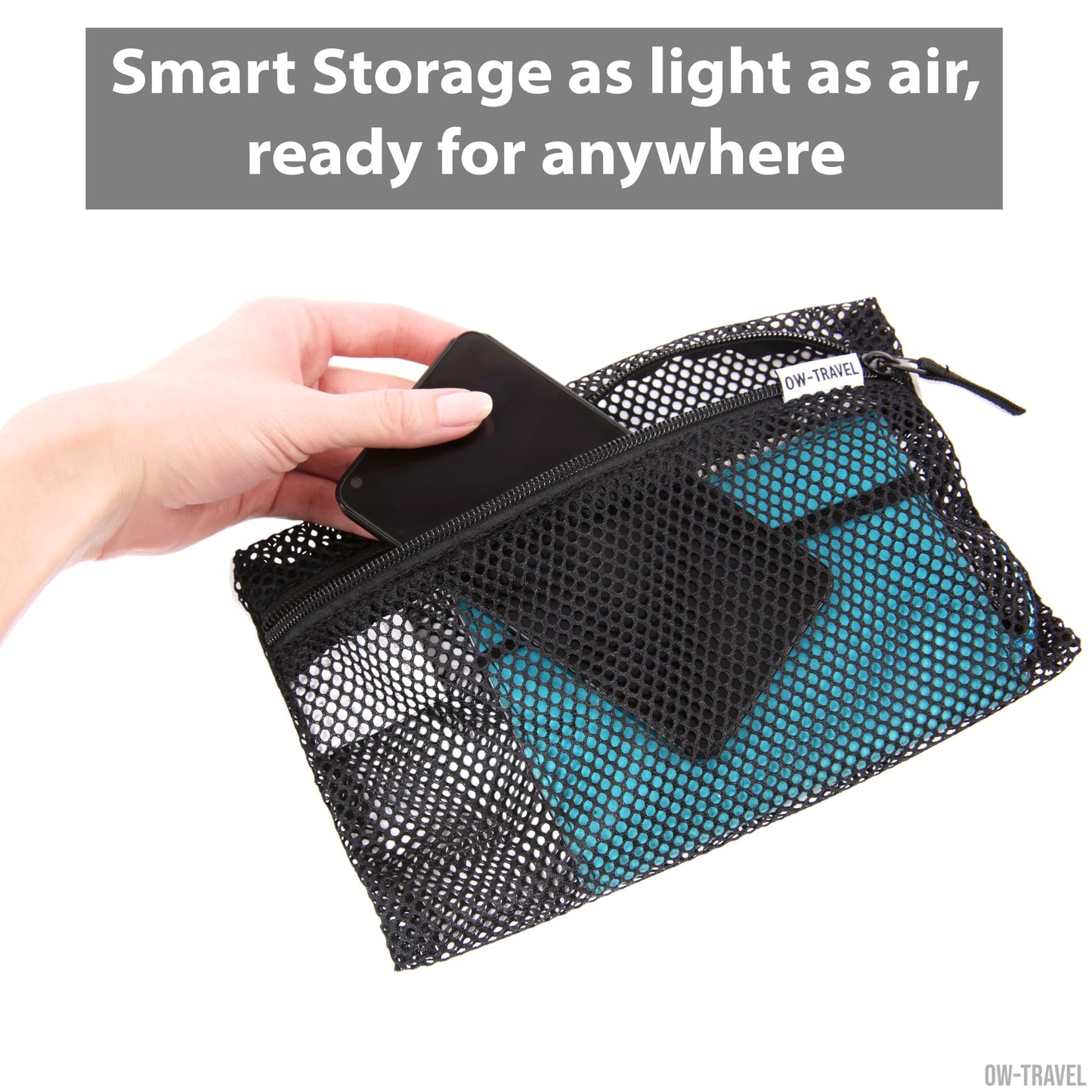OW-Travel Packing Cubes for Suitcases (5Pcs Blue) 4 Large Suitcase Organiser Bags and Zipper Organiser for Travel Accessories. Luggage Organisers Packing Bags for Suitcases and Backpacks