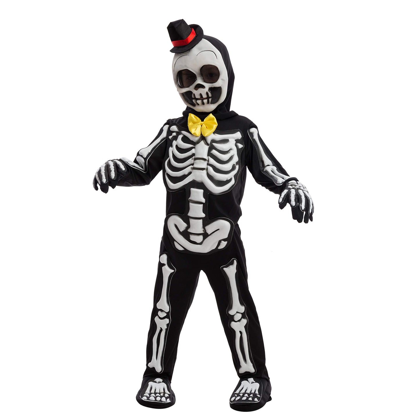 Spooktacular Creations Glows in the Dark Skeleton Costume for Boys, Halloween Skeleton Costume, Bone Jumpsuit for Kids