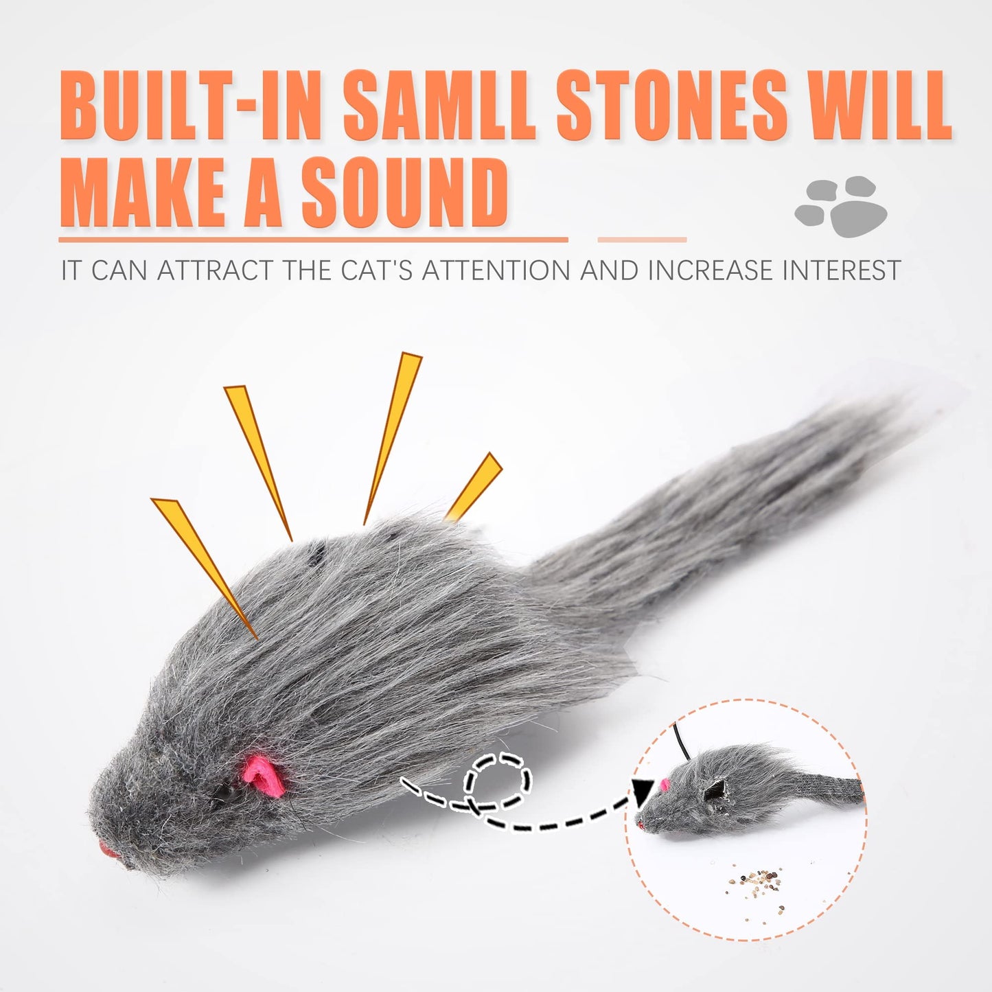 FYNIGO 2 Pcs Self Play Hanging Door Cat Mouse Toys for Bored Indoor Adult Cats Kitten,Interactive Cat Mice Toys for Hunting Exercising Eliminating Boredom, for All Breeds