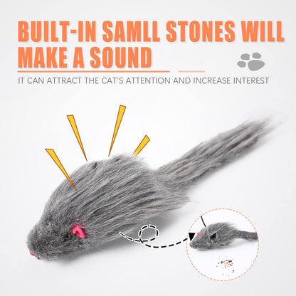 FYNIGO 2 Pcs Self Play Hanging Door Cat Mouse Toys for Bored Indoor Adult Cats Kitten,Interactive Cat Mice Toys for Hunting Exercising Eliminating Boredom, for All Breeds