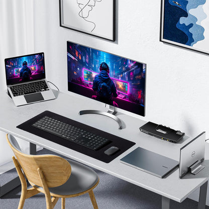 ALOANES Large Gaming Mouse Pad with Non-Slip Rubber Base,Stitched Edge,Desk mat for Laptop,Computer & PC, Wristing Pad for Gamer,Office & Home,Classic Black XL 11.81''x31.50''x0.12''