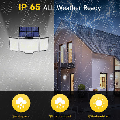 Solar Lights Outdoor Garden Lights 1 Pack 348LED 2000LM IP65 270° 3 Modes Solar Security Lights Outdoor Motion Sensor Outdoors Wall Lights Solar Wall Light Outdoors Motion Sensor Light