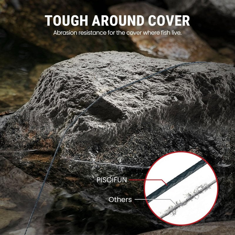 Piscifun Onyx Braided Fishing Line Advanced Superline Braid Lines 150Yd 8lb Gray