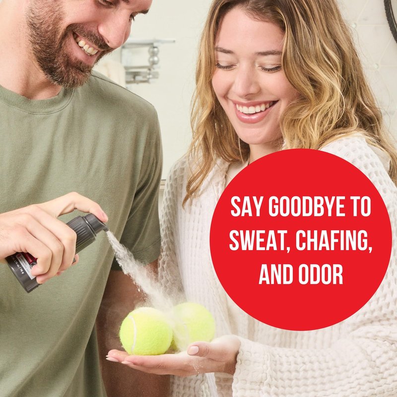 HAPPY NUTS Comfort Powder Spray Deodorant For Men: Anti-Chafing, Sweat and Odor Control for Jock Itch, Aluminum-Free, 2.75 oz (1 Pack), Fragrance-Free