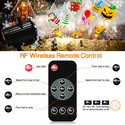 Segotendy Halloween Projector Lights Outdoor, Year Round 10 Theme 16 Slides, Waterproof Christmas Projector Lights with Remote Control Timer for Valentine Easter Birthday Party Halloween Decorations