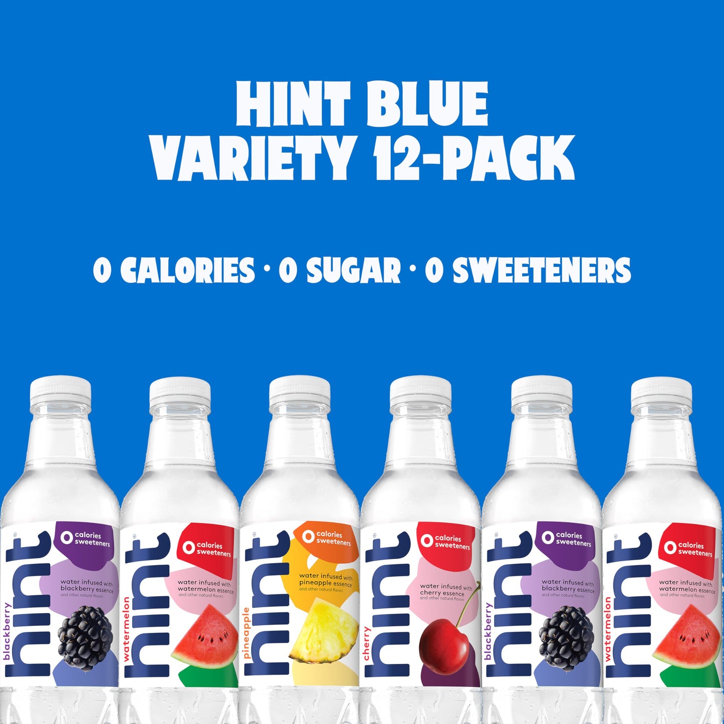 Hint Fruit-Infused Bottled Water, Best Sellers Variety Pack - Sugar Free Flavored Water with Zero Calories, Natural Fruit Essences, and No Artificial Sweeteners - 16 Fl Oz (Pack of 12)