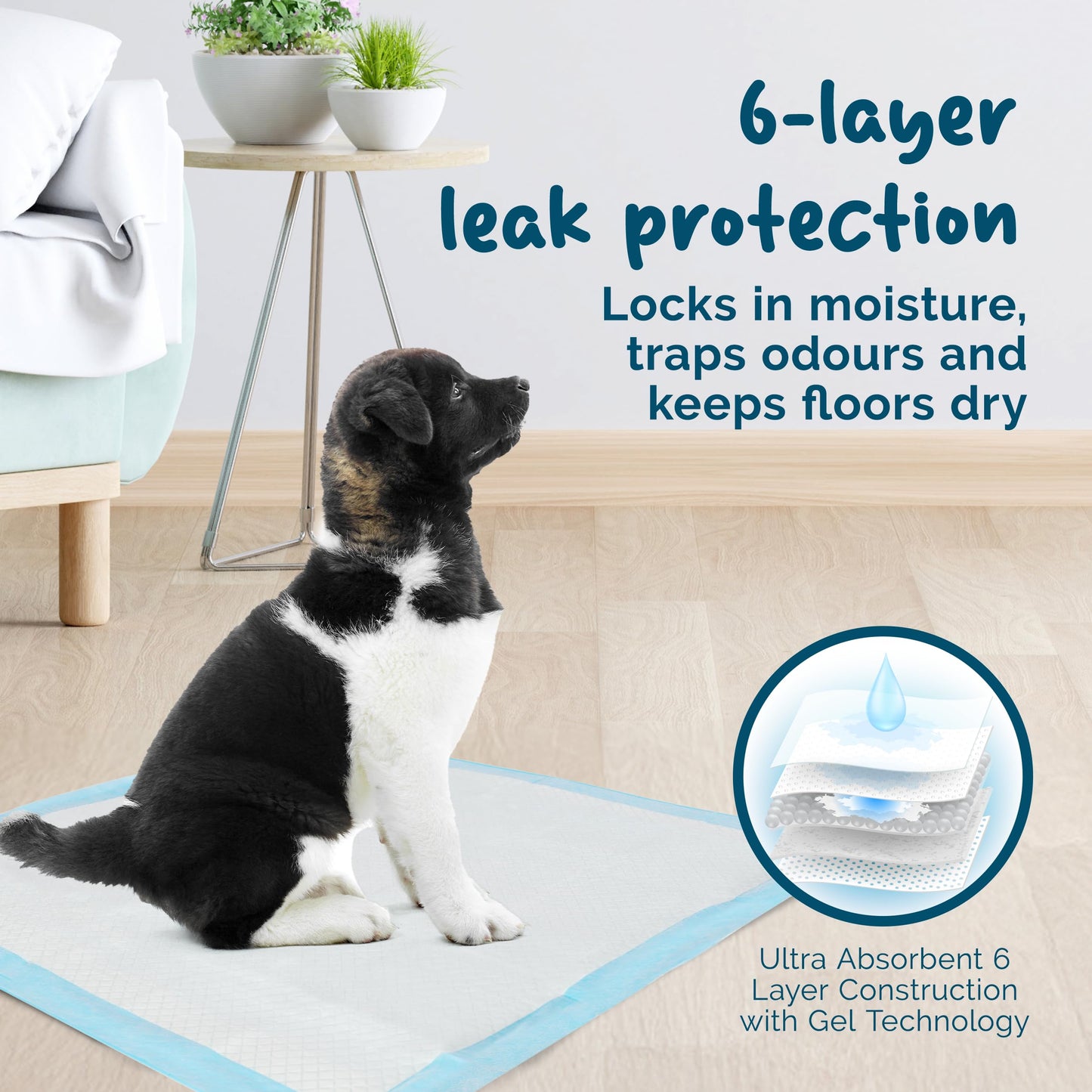Petsentials Dog Toilet Training Pads - 105 Pack | Disposable & Super Absorbent Puppy Pee Pads | Strong & Tear-Resistant Pee Pads for Puppies - Potty Training Mats