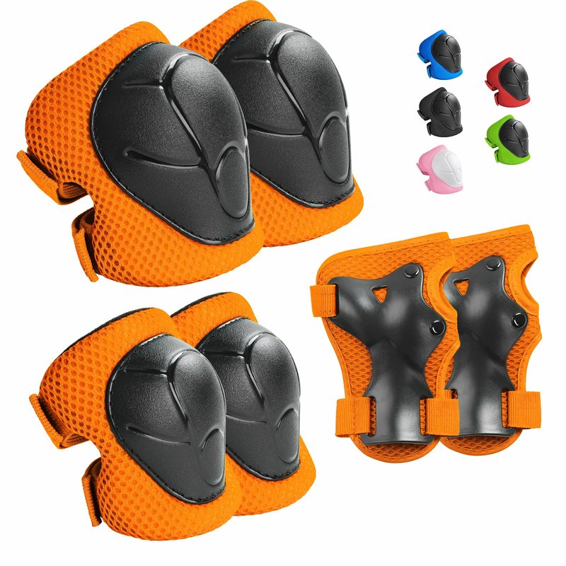 Wemfg Kids Protective Gear Set Knee Pads for Kids 3-14 Years Toddler Knee and Elbow Pads with Wrist Guards 3 in 1 for Skating Cycling Bike Rollerblading Scooter