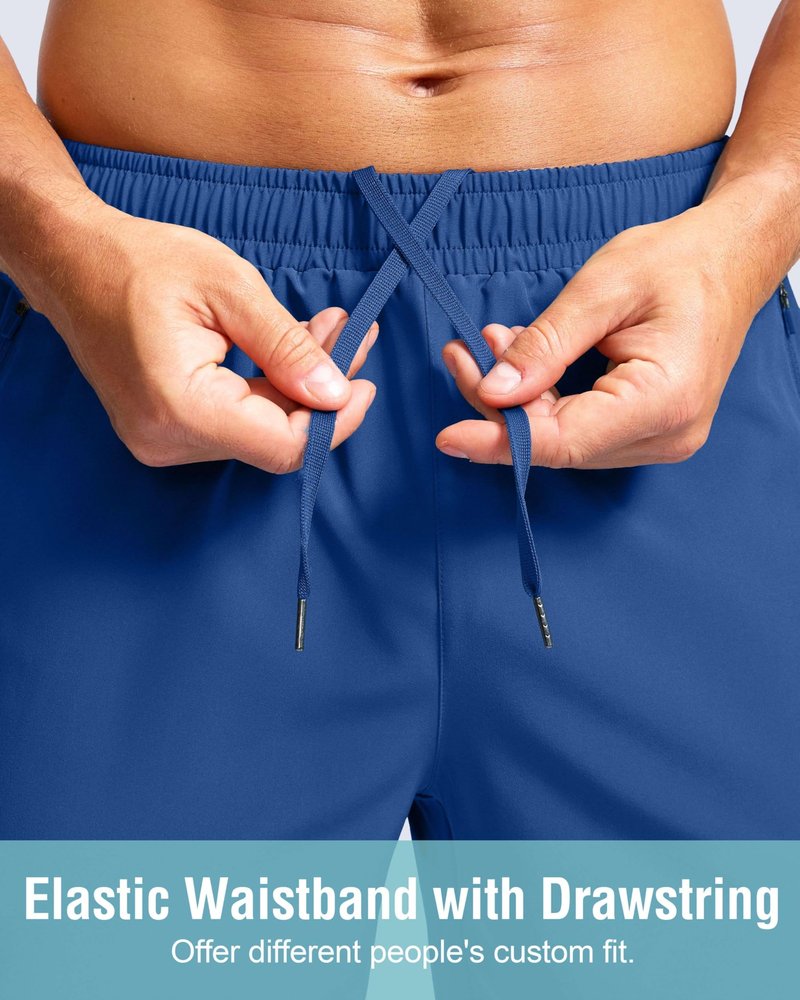 G Gradual Men's Athletic Running Shorts with Zipper Pockets Quick Dry 7"/ 5"/ 9" Workout Gym Shorts for Basketball Hiking(Royal Blue,5XXL)