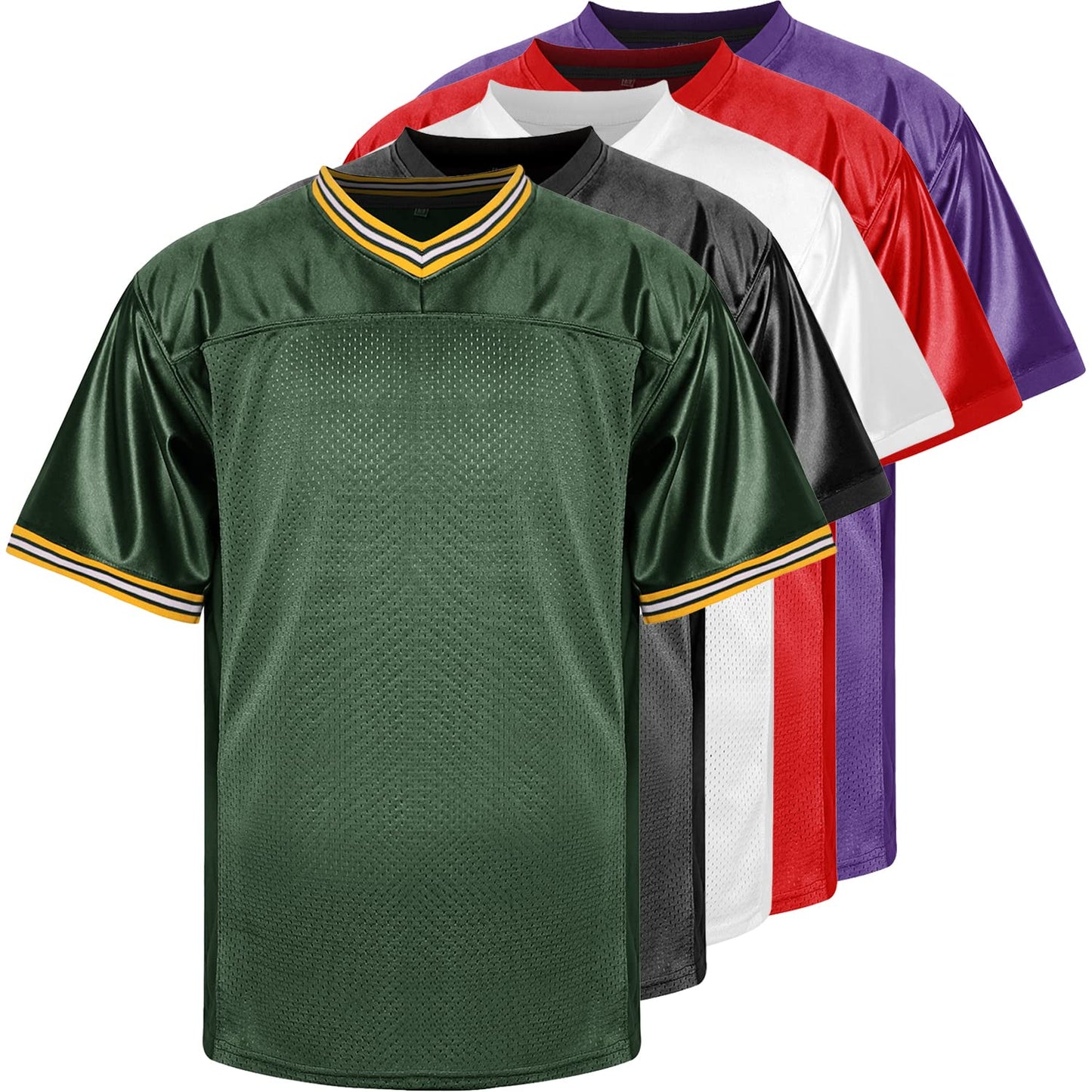 Phoneutrix Blank Football Jersey, Sports T-Shirt Hip Hop Jersey for Party (3X-Large, Dark-Green)