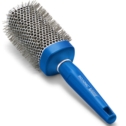 Bio Ionic BlueWave Conditioning Square-Round Brush – Create Volume & Smooth Hair Quickly, Crimped Bristles Add Root Tension, Styling Brush For Bouncy Blowouts, All Hair Types & Textures