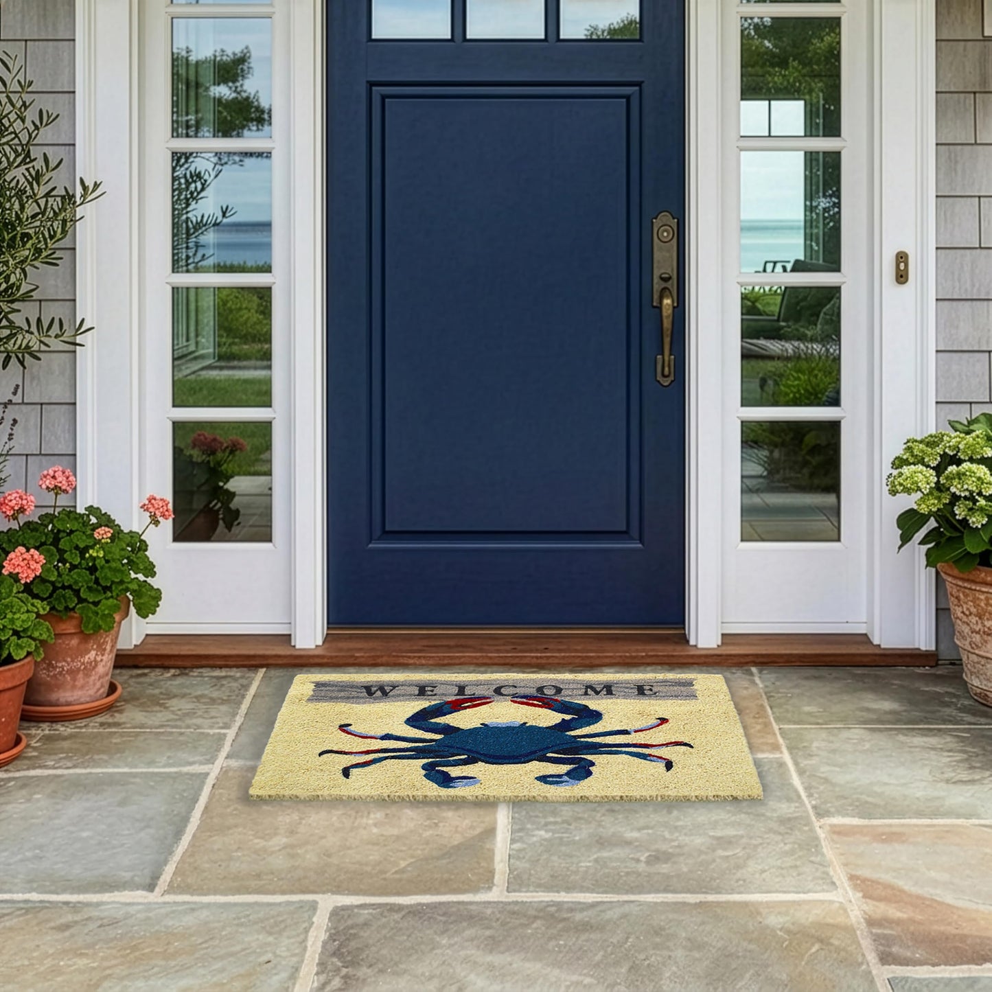 HF by LT Welcome Crab 100% Coir Doormat, 18 x 30 inches, Naturally Durable, PVC-Backing, Sustainable