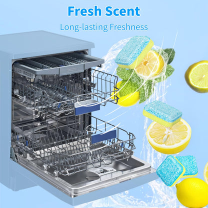 Dishwasher Cleaner Tablets - 24 Pack Powerful Descaling and Refreshing Pods, Deep Cleaning for Dish Washer Machine, Heavy Duty for Sparkling Clean - Yearly Supply.
