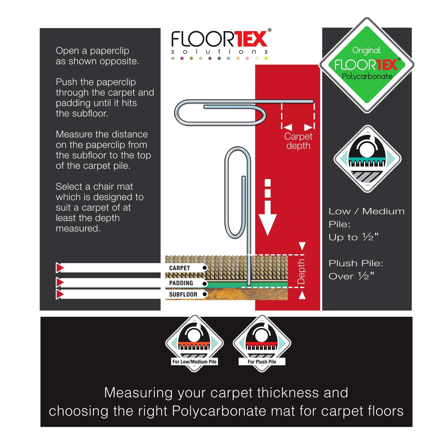 FloorTex 1115015023ER Floor Protection Chairmat, XXL, 60-Inch x60-Inch, Clear