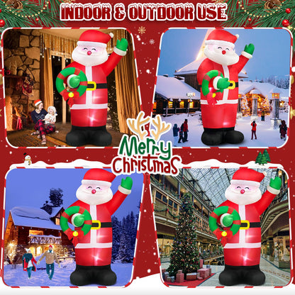 Danxilu 12 FT Giant Christmas Inflatable Santa Claus Outdoor Decorations Built-in LED Lights, Large Inflatable Santa Blow up Yard Decorations IP44 Waterproof Xmas Decor for Outside Lawn Holiday Party
