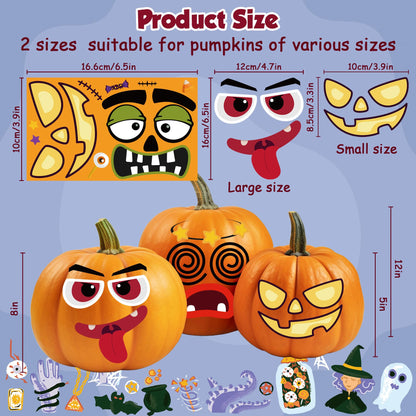 OHOME Halloween Party Favors - 36 Pack DIY Pumpkin Face Stickers for Kids - Halloween Games Toys Gifts Crafts Treats Accessories - Trick-or-Treat Pumpkin Decorations Activities Party Supplies