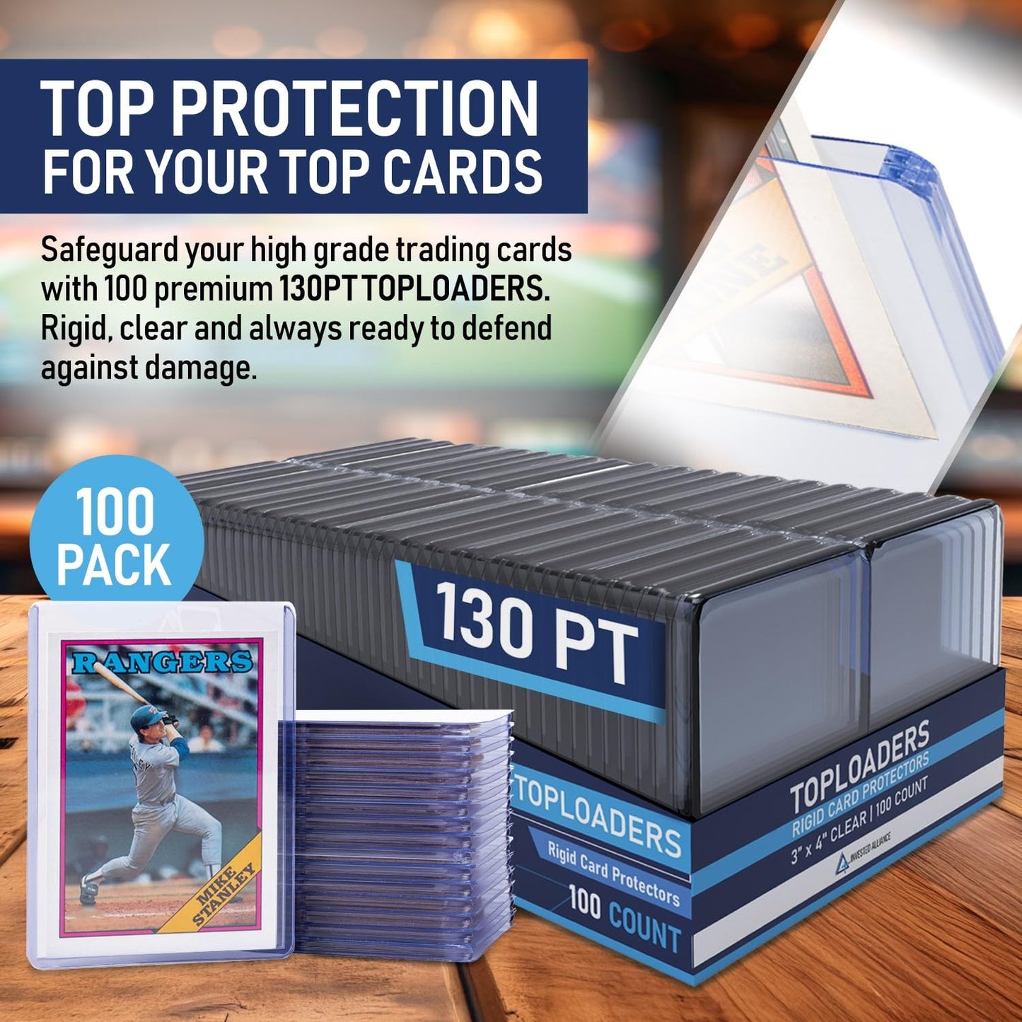 Premium Seamless 20PT - 360PT Thick Top Loaders for Cards | Top Loader Card Holder, Baseball Card Sleeves Hard Plastic, Hard Trading Cards Sleeves, TCG Sports Sleeve Hards, Toploader Clear Plastic.