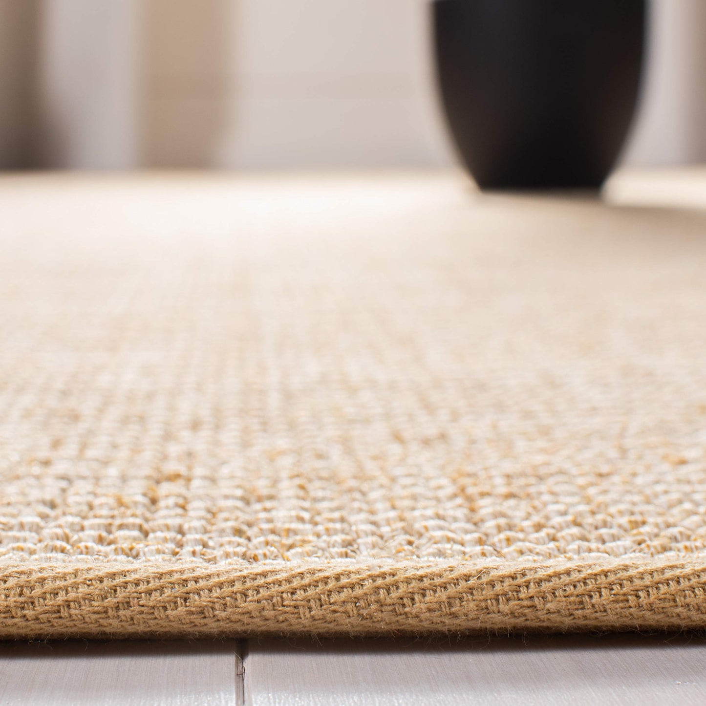 Martha Stewart x SAFAVIEH Area Rug Collection - 6' x 9', Beige & Ivory, Sisal & Jute, Farmhouse Style, Ideal for Living Room, Bedroom, Office, Dining Space (MSR9501C)