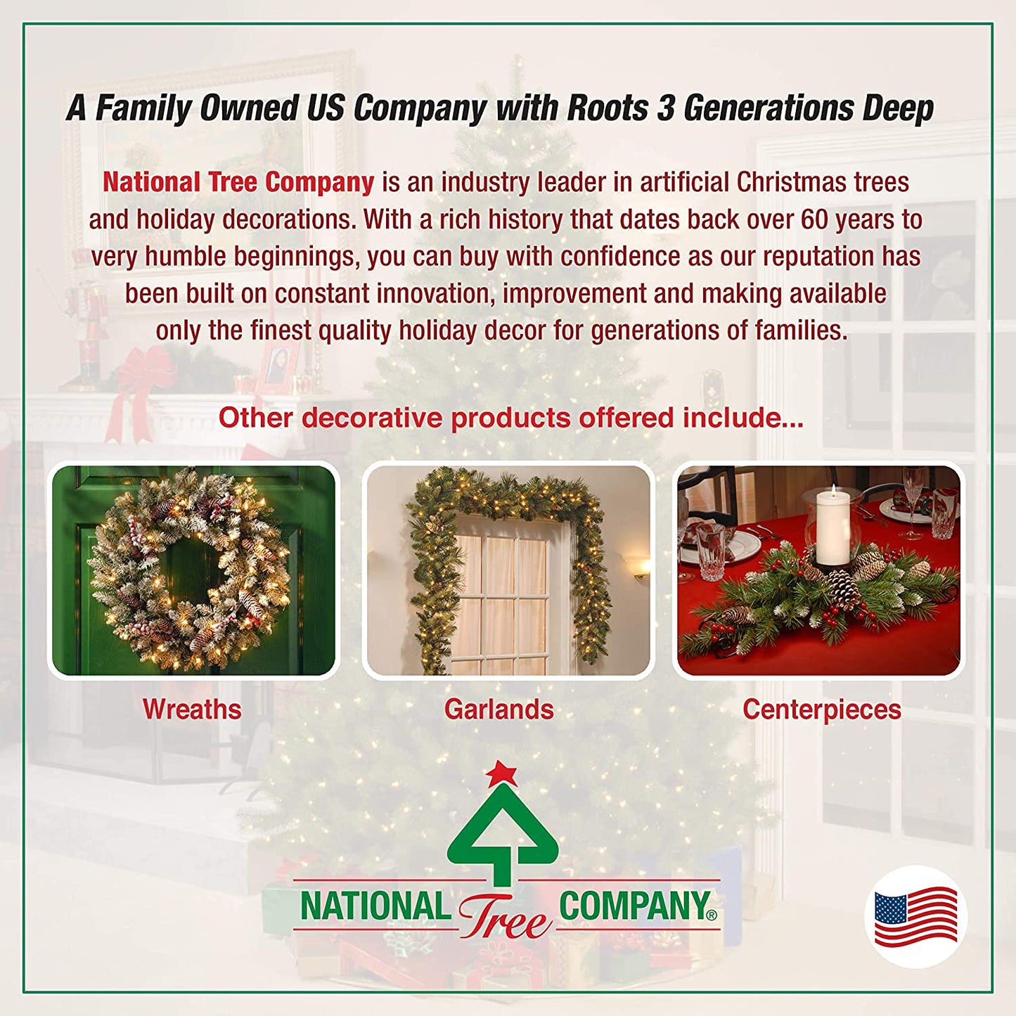 National Tree Company 4 ft Pre-Lit Grande Canadian Fir Mini Artificial Christmas Tree, 100 Clear Lights, 230 Tips, Includes Stand, Green