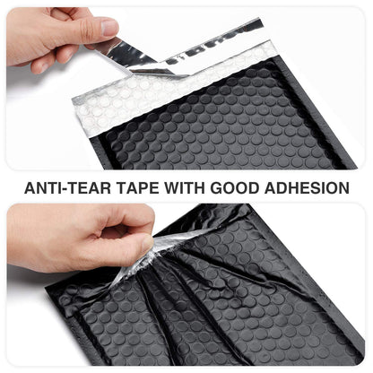 Switory 50pcs Padded Envelopes A5 Bubble Mailers Packaging Bags 6x10In Jiffy Bags Envelopes Bubble Wrap Poly Mailers Mailing Bags15.3cmx22.9cm (Black)