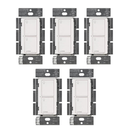 Lutron Caseta Original Smart Light Switch (Lutron Smart Hub Required), for Home, LED Lights, and Fans, 6 Amp, Single-Pole/3-Way, Neutral Required, PD-6ANS-WH, White