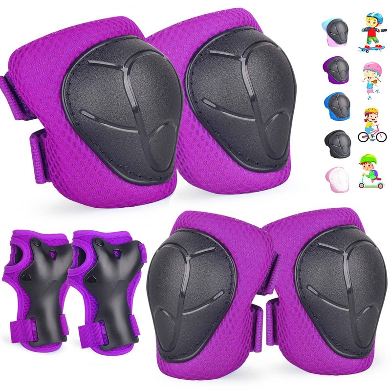 Kids/Youth Knee Pads and Elbow Pads Set for Kids 3-14 Years Boys Girls Protective Gear Set Adjustable Knee Pads, Elbow Pads, Wrist Guards Skateboard Skating Skiing Cycling Biking Running Scooter