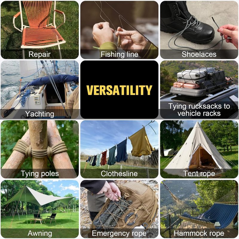 Paracord Rope 750 lb - 500ft Heavy Duty 12-Strand Parachute Cord | Blue Survival & Camping Gear
