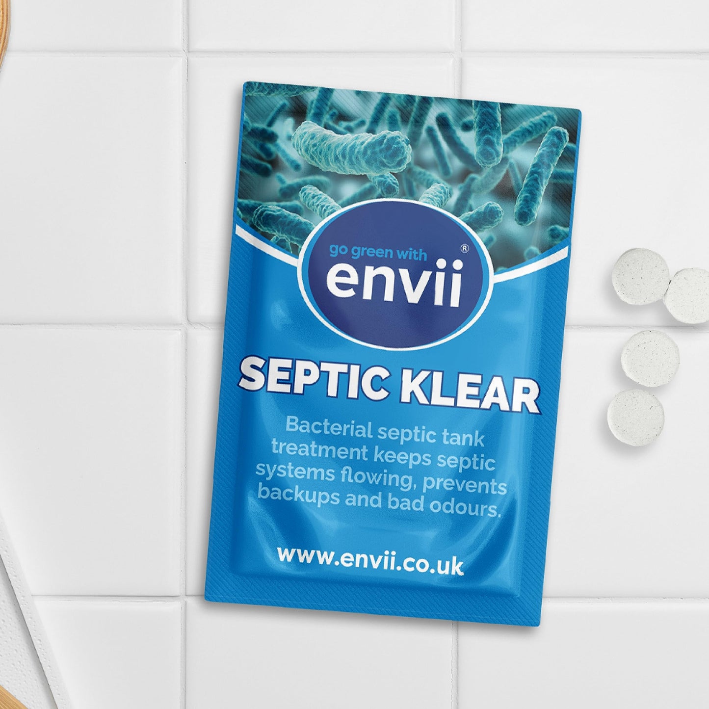 envii Septic Klear, Septic Tank Treatment & Cleaner, 12 Months Supply, Bacteria Booster Enzyme Tablets Remove Smells and Unblock Septic Tanks