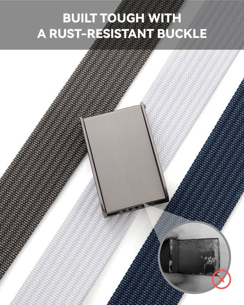 CHAOREN Mens Belt – 1.5" Nylon Webbing Belt with Quick Release Buckle - Adjustable Fit for Casual, Work & Military - One Size