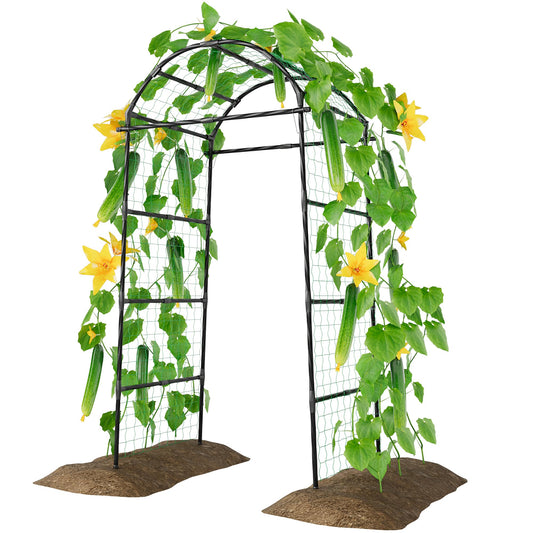 Miory Garden Arch Trellis for Climbing Plants Outdoor, 7ft Tall Plants Support Trellis for Climbing Vine Tomato Vegetable Flower Fruit, Cucumber Trellis for Raised Bed (32 x 83 Inch)