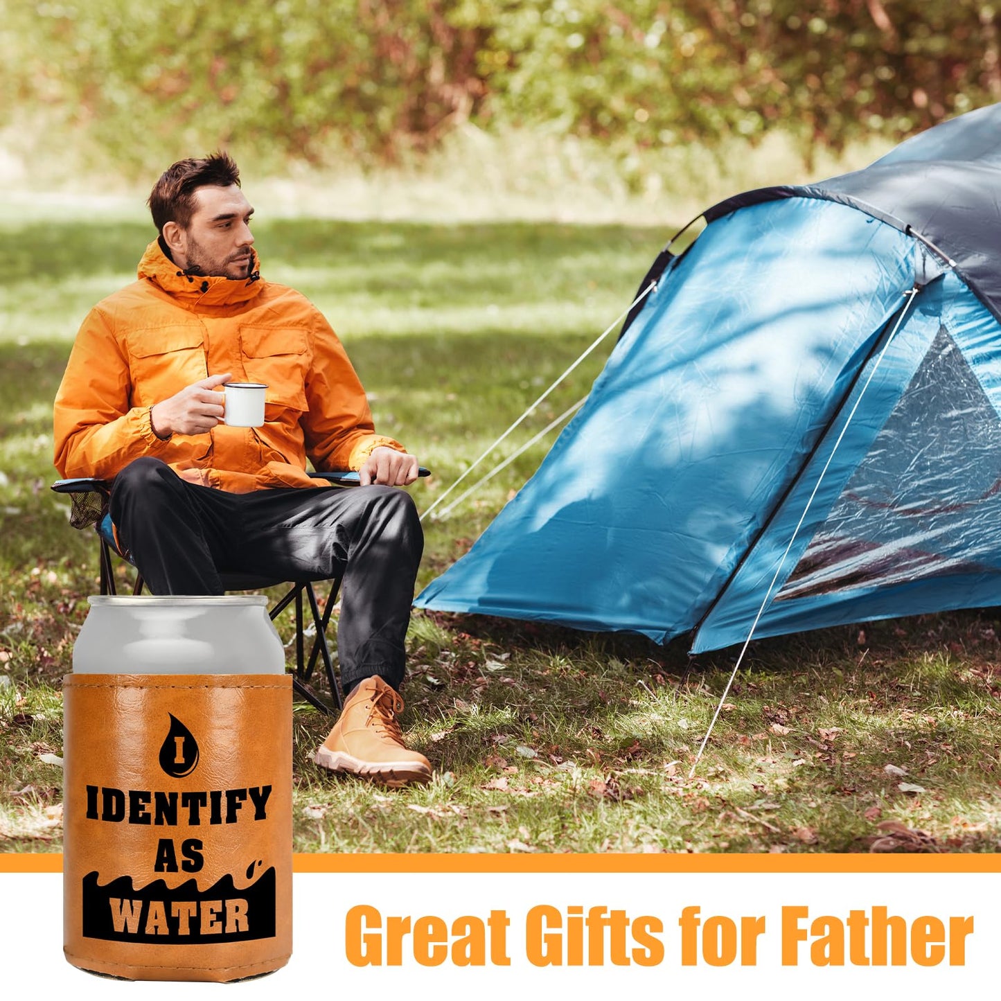 White Elephant Gifts for Adults Leather Can Cooler for Men Christmas Stocking Stuffers Gifts for Dad From Daughter Son Fathers Day Birthday Gag ldeas Funny Retirement Gift
