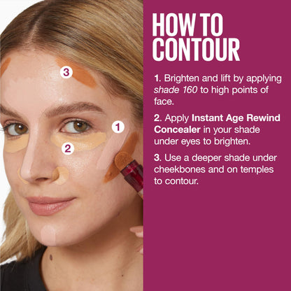 Maybelline New York Instant Age Rewind Eraser Dark Circles Treatment Concealer - 2 Fluid oz - Shade 160 - Brightener