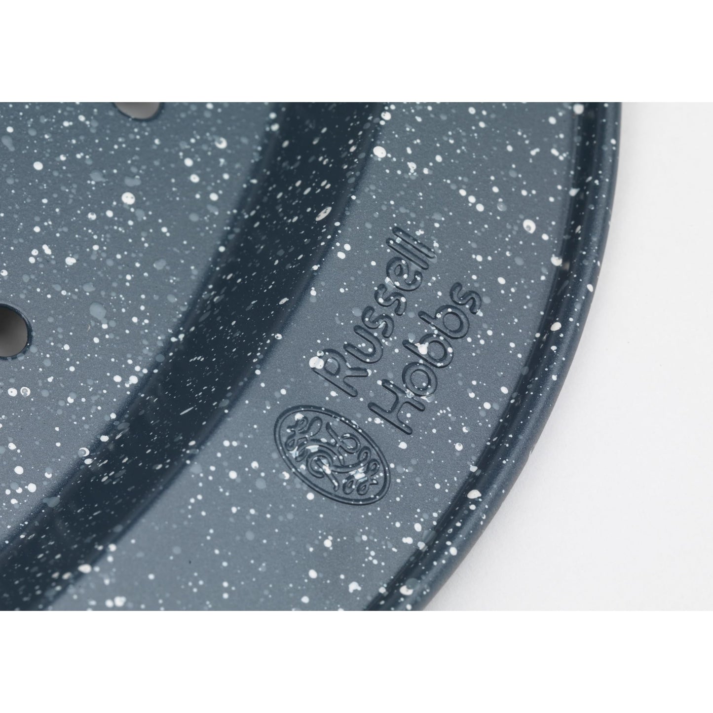 Russell Hobbs Nightfall Stone Set of 2 Large Pizza Trays - 14.5" Pizza Pans, Non-Stick Round Baking Trays, Carbon Steel, PFOA Free, Perforated Base for Crispy Cooking, Ideal for Pizza's, Garlic Bread