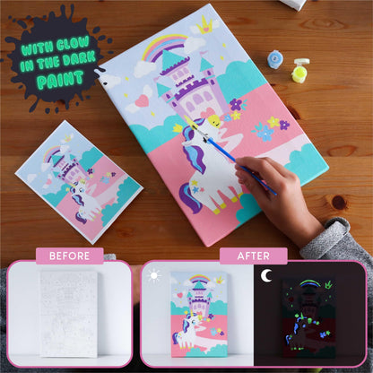 BONNYCO Paint by Numbers for Children Unicorns, Pack 3 Canvases Unicorn Gifts for Girls, Craft Kits Kids, Paint by Numbers Kits | Boys and Girls Toys, Painting Children Set | Creative Kids Gifts