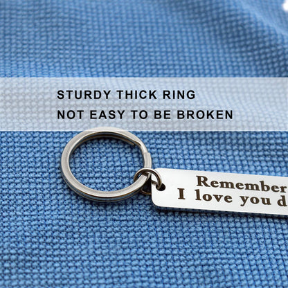 XGAKWD Father's Day Gifts from Daughter Son - Remember I Love You Dad Jewelry Keychain, Birthday Christmas Key Chain Gift for Papa