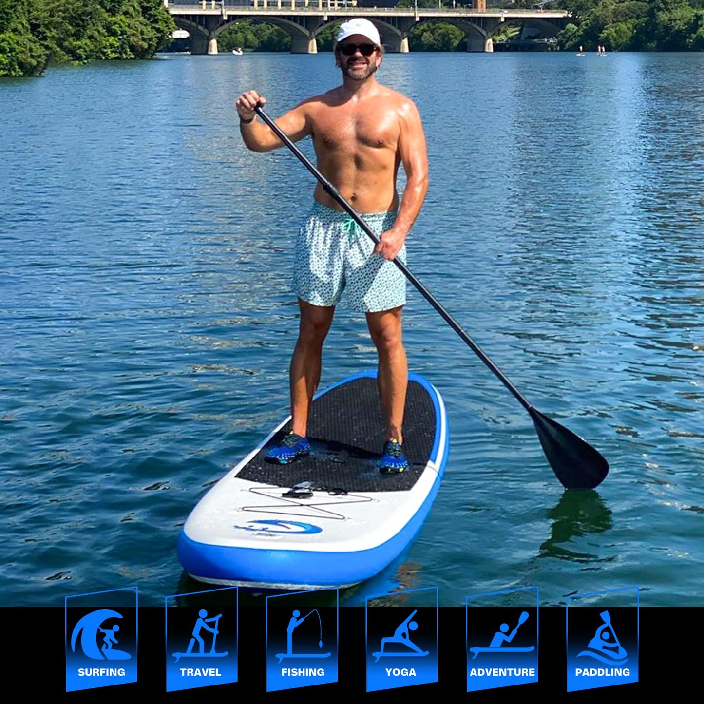 FunWater Stand Up Paddle Board Ultra-Light Inflatable Paddleboard with SUP Accessories for Adults & Youth of All Skill Levels