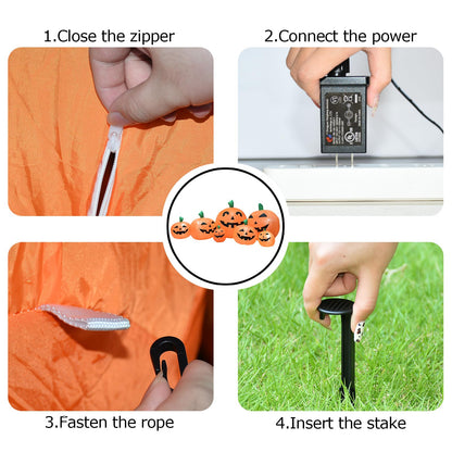 BREONLY 8.5FT Halloween Inflatables Pumpkins Decoration, Outdoor Halloween Blow Up Decorations for Yard, LED Lights Hocus Pocus Inflatable Outdoor Holiday Garden Lawn Decor