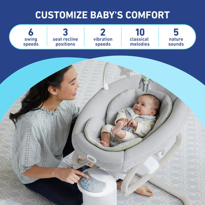 Graco Soothe My Way with Removable Rocker, Madden - Versatile Baby Swing & Portable Rocker