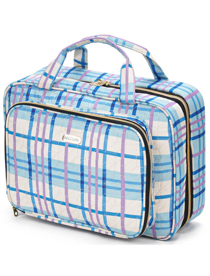 BALULHG Travel Hanging Toiletry Bag for Women, Water-Resistant Cosmetic Organizer with 4 Compartments & 360° Swivel Hook, TSA-Approved Makeup Bag for Shampoo, Full Sized Container, Toiletries (Pink)