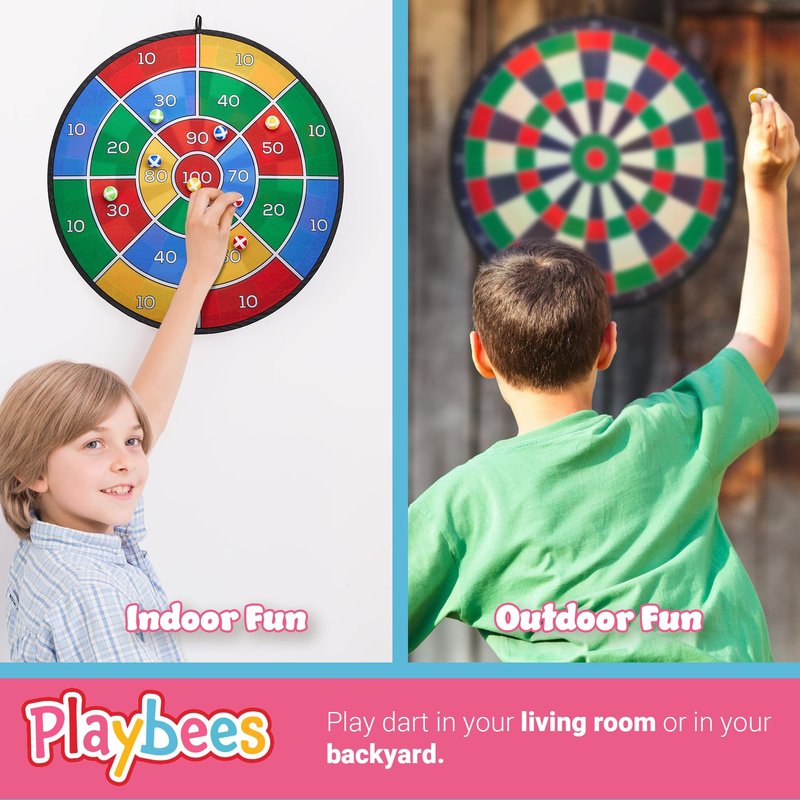 Playbees Large Dart Board for Kids 29" – Sticky Ball Dart Game for Boys & Girls – Indoor/Outdoor Safe Hanging Dartboard – Fun for Ages 3–12 – Perfect Christmas