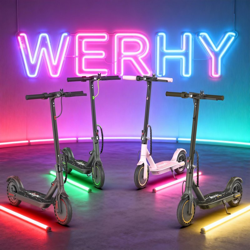 Electric Scooter, 350W Powerful Motor,8.5" Solid Tyre,19 Mph Top Speed,12 Miles Long Range, Lightweight Foldable E-Scooter with EABS & Drum Brake