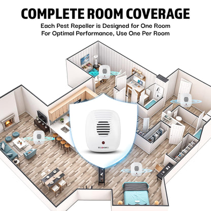 Bell+Howell Upgraded 2025 Ultrasonic Pest Repeller Indoor 4 Pk, Mice Repellent Indoor Home Kit, DIY Pest Control at Home, Plug in Spider Repellent, Rodent Repellent, Bug, Insect, Family & Pet Safe