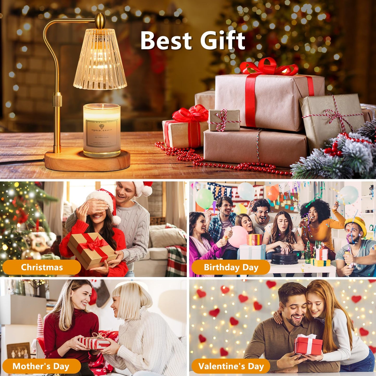 Engpure Candle Warmer Lamp with Timer and Dimmer Adjustable Height for Home Room Decor, Brithday Gifts for Women, Candle Warmer for Scented Jar Candles Mother's Day Gifts