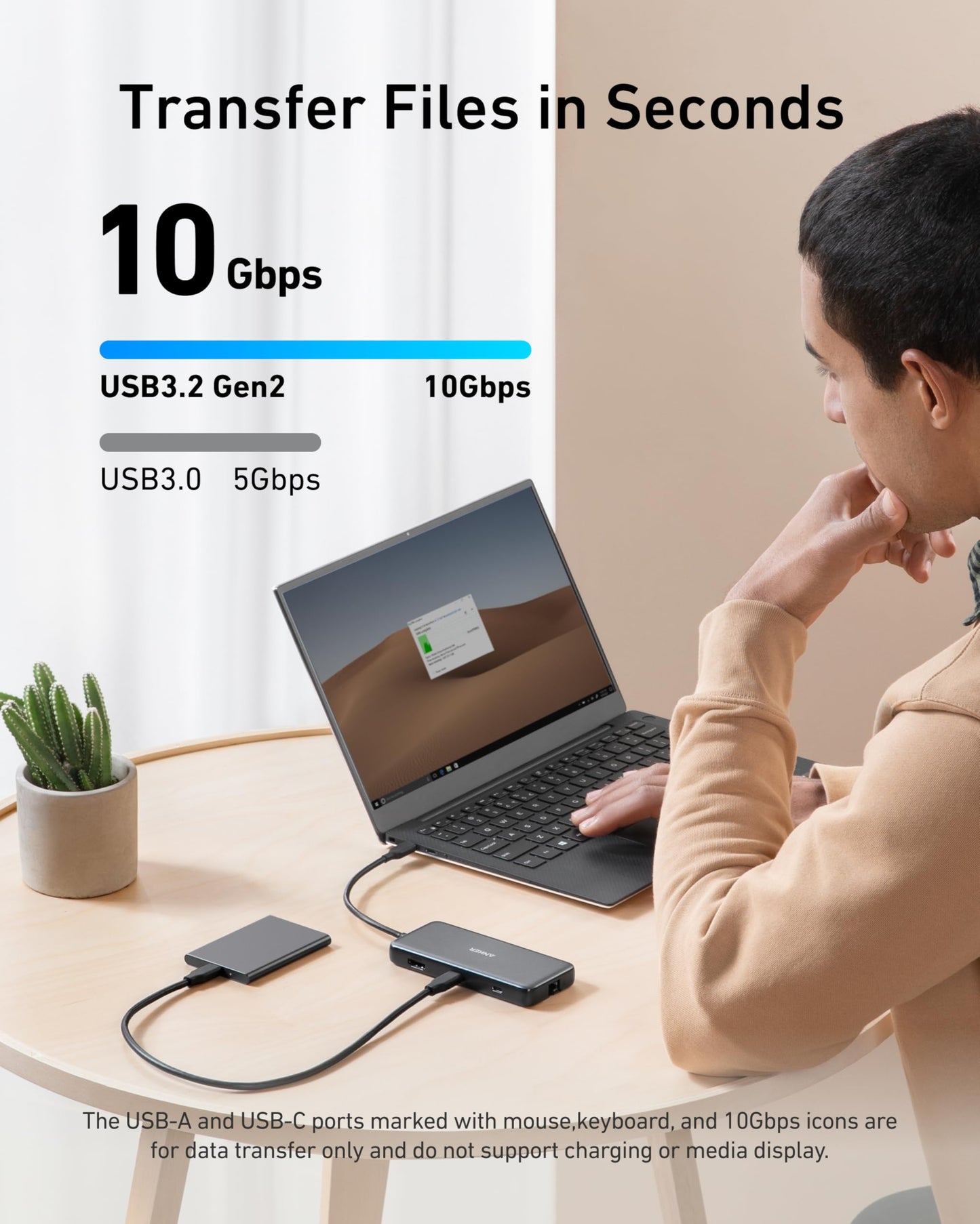 Anker 555 USB-C Docking Hub (8-in-1) PowerExpand Adapter, 85W Power Delivery, 4K 60Hz HDMI, 10Gbps USB-C & 2 USB-A Data Ports, Ethernet Port, MicroSD & SD Memory Card Reader, for MacBook Pro and More